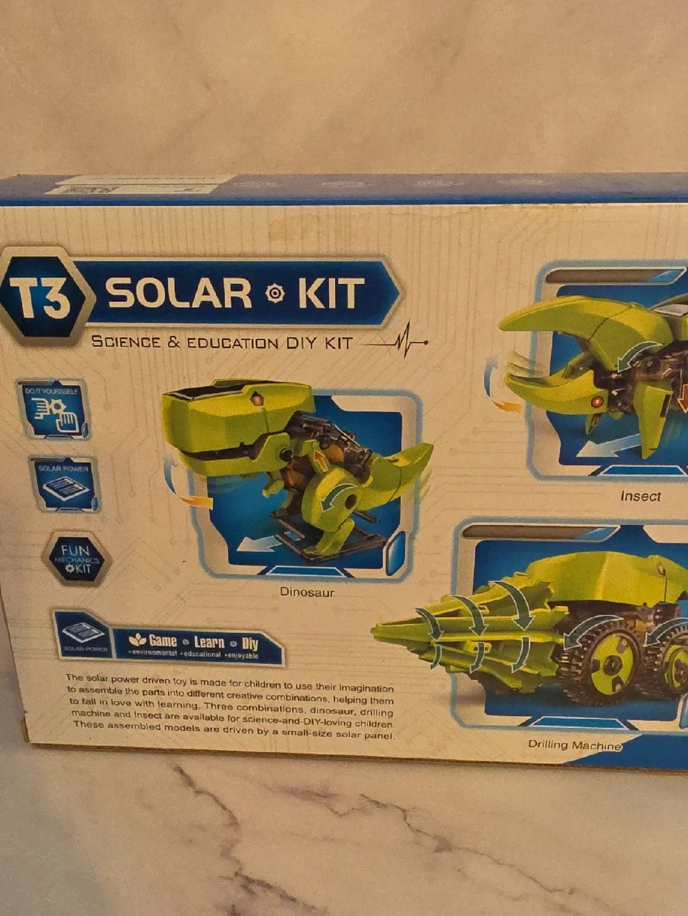 Zisemeil 3-in-1 Solar Powered Dinosaur Robot Building Kit DIY